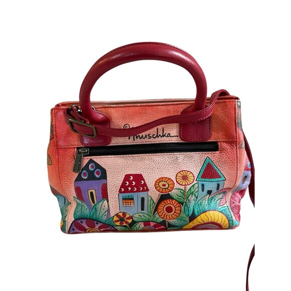 Anna by Anuschka Women's Genuine Leather Convertible Tote Crossbody Village - Picture 5 of 12